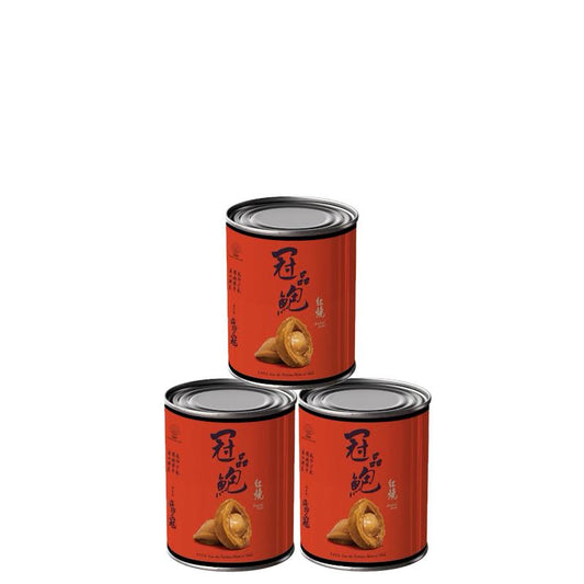 Canned Abalone with Braised Sauce (set of 3) 冠品鮑罐頭鮑魚 6 Units Per Can 六頭